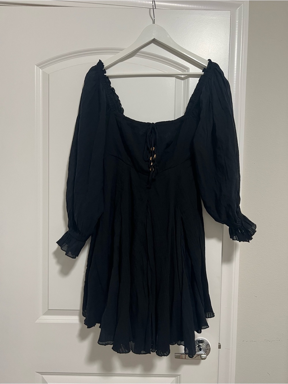 Free People Puff Long Sleeve Flare Skirt Dress